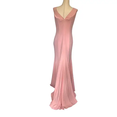 LENOVIA Off Shoulder Mermaid Dress Large Train 5194 Pink Prom Formal Regal Glam