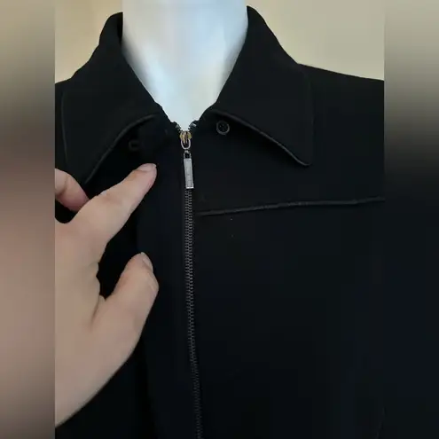 Jones Wear Black Faux Leather Trim Around Edges With Shoulder pads Sz 12…