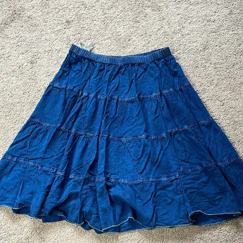 Studio West  Blue A-Line Flowy Tiered Skirt | Size Medium