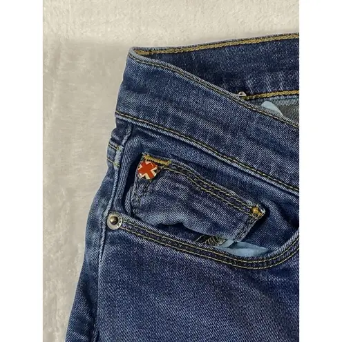 Hudson Jeans Womens Size 30 Ankle Super Skinny Krista Dark Raw Hem Denim Stretch