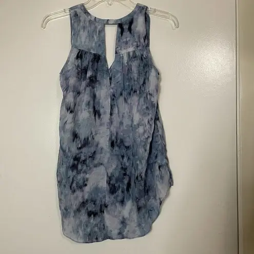 Rebecca Taylor  Blue washed silk sleeveless blouse top size 2