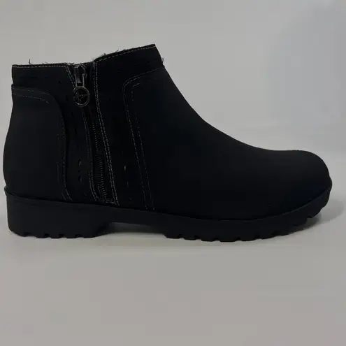 MV Sport JSport by Jambu Jenna Black Ankle Booties Women's 11M Zip Side Comfort Lug Sole