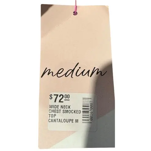 Current Air Women's Top Wide Neck Chest Smocked Boxy Fit Cantaloupe Medium NWT - Image 12