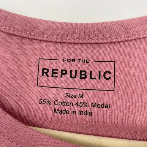 FOR THE REPUBLIC New Open To Love Graphic Print Tank Top Pink Black