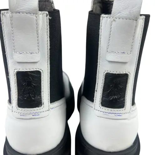 Fly London Black and White Chelsea Ankle Booties