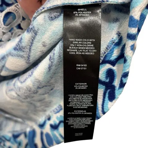 JH Blue and White Lace Applique Sheath Sleeveless Colorful Dress Women's size 4