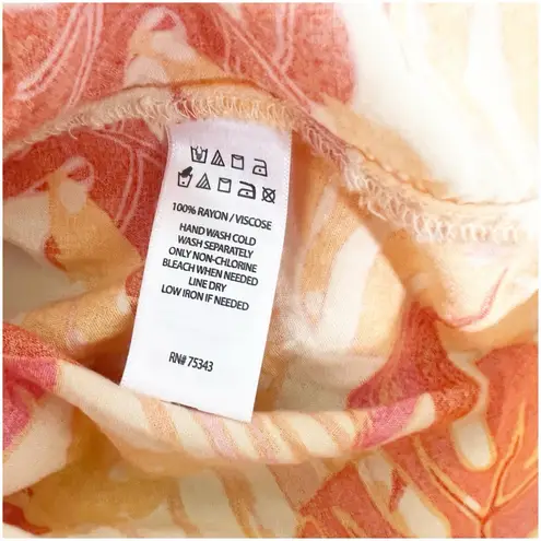 Haute Hippie Avery Peasant Blouse Size Large Tropical Print Tassel Pink Bohemian