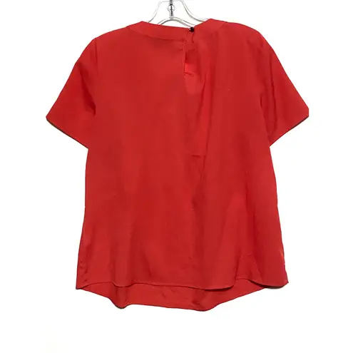 Preston & York Top Blouse M Keyhole Neck Career Office Orange Red Feminine Boho