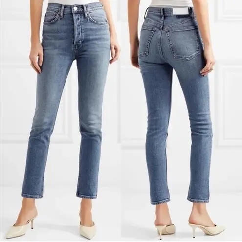 RE/DONE  | High Rise Ankle Crop Jeans -
Mid 80's Stretch Wash Size 27