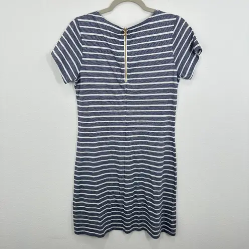 Sail To Sable Women's Striped Dress Short Sleeve Blue White Casual Medium
