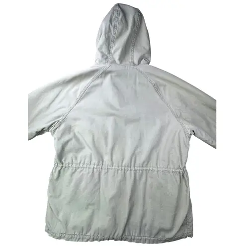 Woolrich Vintage Wool Blanket Lined Hooded Jacket Beige Plaid Lined Womens XL