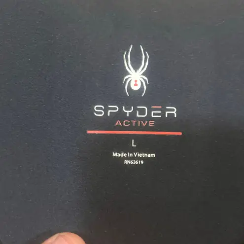 Spyder  Active Black High Rise Leggings Women L Stretch Workout Yoga Capri Pocket