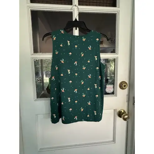 Women Celebrate Together Green St. Patrick Day Leprechaun Print L Tank Top RB Size L