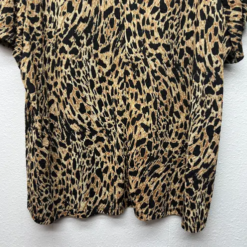 White Stag Animal Print Top Women 4X Casual Stretch Workwear Party Event Evening