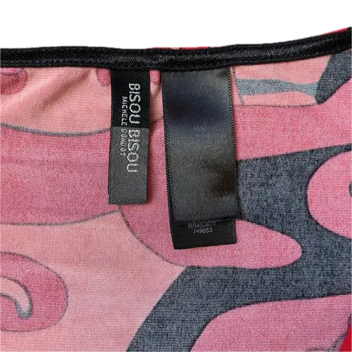 Bisou Bisou Red floral babydoll sleeveless top bohemian Y2K boho chic hippie eclectic 90s