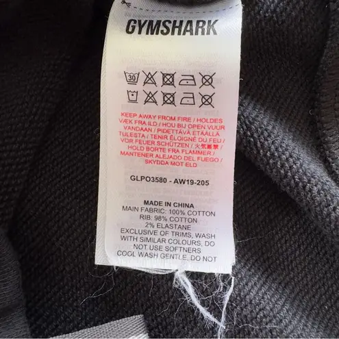 Gymshark  Long Sleeve Crop Top Sweatshirt Shark Logo Ribbon High Low Hem Athletic