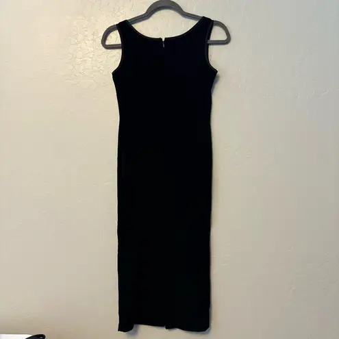 Robbie Bee Petite vintage 90s black velvet sleeveless maxi dress size 2