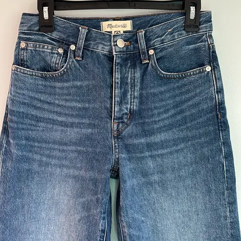 Madewell  Low Slung Straight Indigo Denim with Brown Patch Size 24 - Image 4