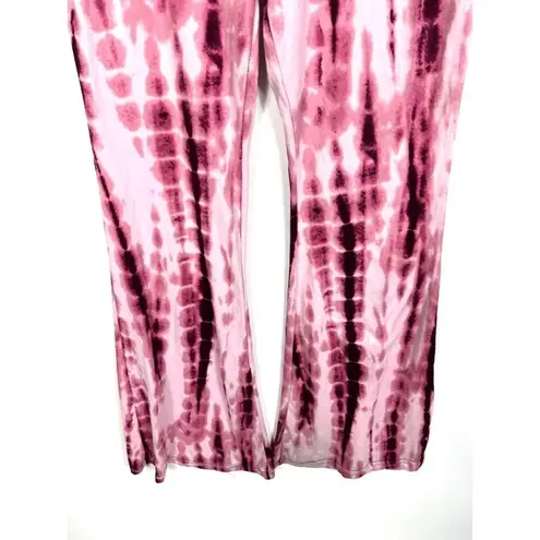 Shosho pink tie dye flare pants Pink Size L