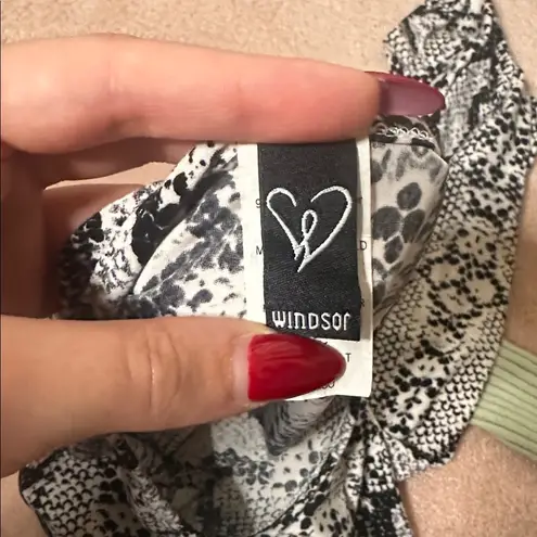 Windsor  Snake Skin Print Longsleeve Crop Top