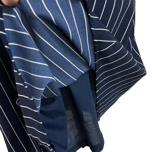 19 Cooper Medium A-Line Mini Dress Striped V-Neck 3/4 Sleeves Button-Up Lined