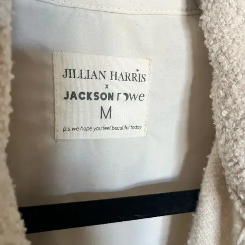 Jillian Harris X Jackson Rowe The Scholar Shacket Warm Vanilla Heart Jacket Size M