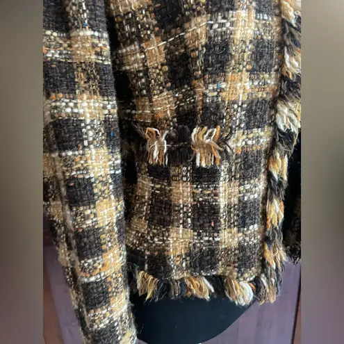 Walter Black and Carmel fringe trim blazer Black Size 8