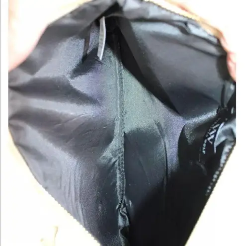 Virginia Wolf Gold Woven Faux Leather Make Up Bag/ Clutch w/ Tassel. New w/Tags