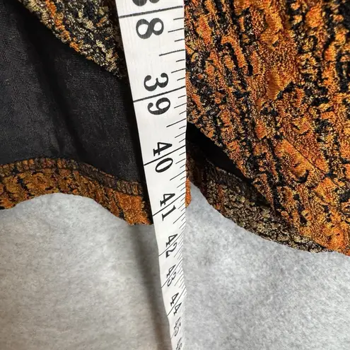 Amanda Smith Vintage Amanda Cardigan Womens XL Orange Brown Stripe Fall Open Front Side Slits