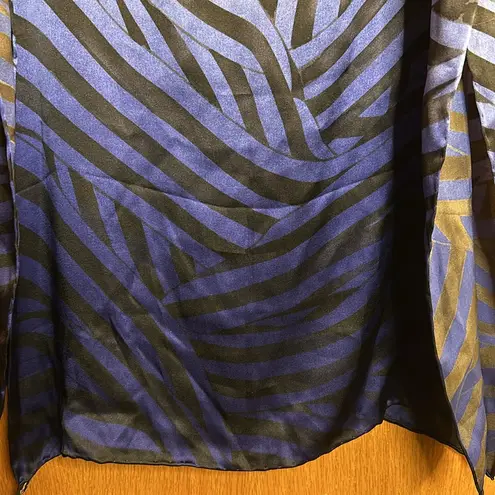 Henri Bendel 100% Silk Scarf. Multi Color Ranging Royal Blue/Navy to Brown