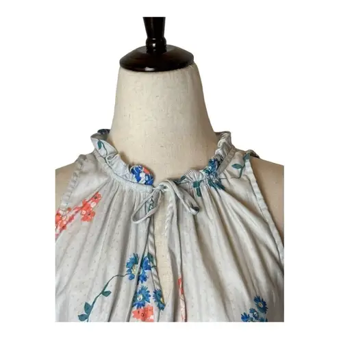 Current Air Anthropologie Dress Women Small Gray Floral Print Silky Boho Midi