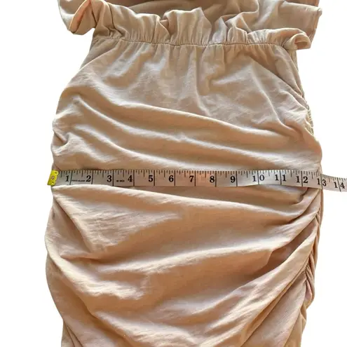 Sundry NWT U-Neck Sleeveless Dress Light Pink Pigment Cashew Ruched Size 1 Small