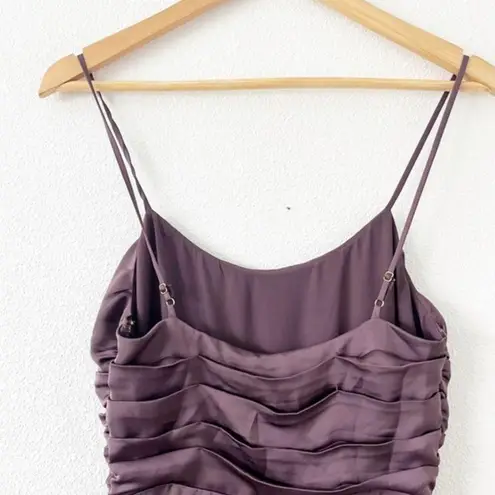 Ramy Brook Ezra Satin Wide Leg Jumpsuit in Raisin Purple