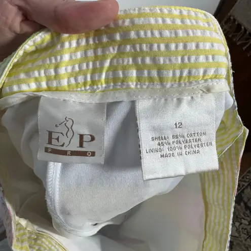 EP Pro Skort Skirt Women 12 Patchwork Tennis Golf Pickleball Zip Seersucker Prep Pink