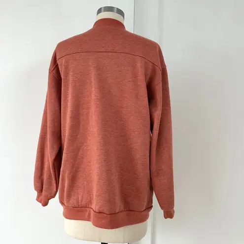 Vintage Haband Orange Bomber Sweatshirt Jacket Snap Size S Sweatshirt Red