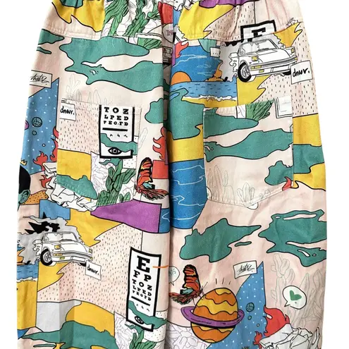 JAPANESE BRAND Cartoon Graphic Wide Leg Pant ONE SIZE Pink Size undefined