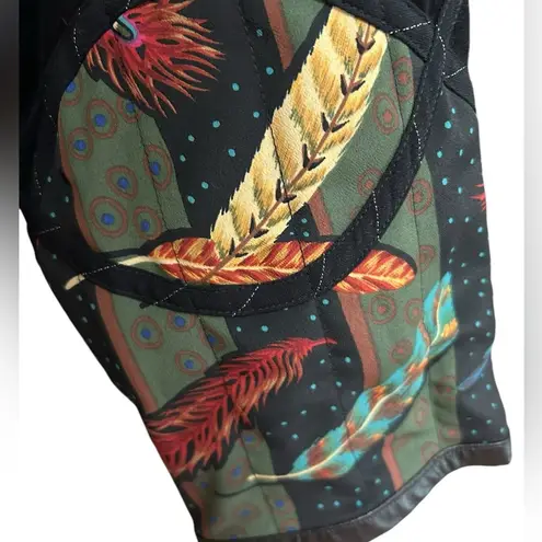 Vintage Handmade Quilt Jacket Reversible Quilted size large black boho