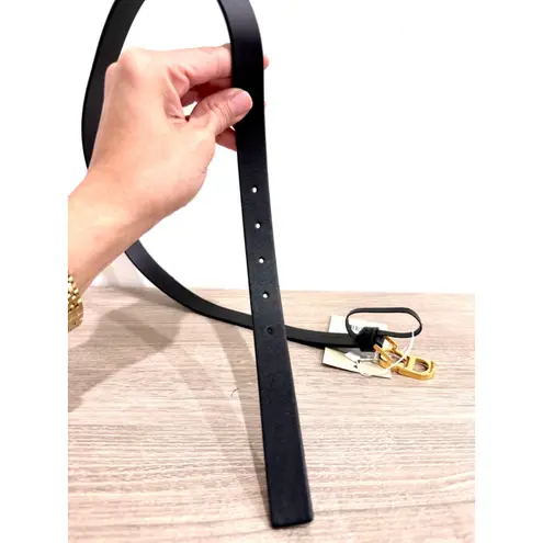 Christian Dior Dior C'est dior Leather Waist Belt with CD Buckle Black / Gold Size 80