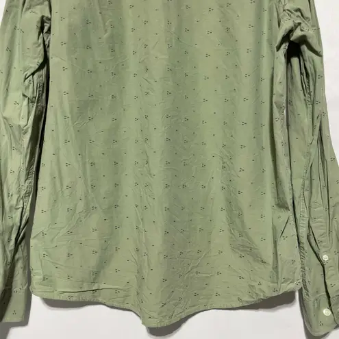 Goodfellow & Co Dot Cotton Long Sleeve Button Down Shirt Sage Green Size XL
