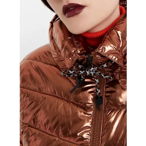 Desigual Jasmine Gold Metallic Puffer Padded Women's Jacket - US Size XS - NWT
