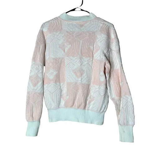London Fog Vintage Tempo Europa By Pink White Sweater Size Medium