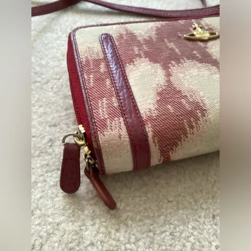 Vivienne Westwood Orb Long Wallet Red Strap Crossbody Bag