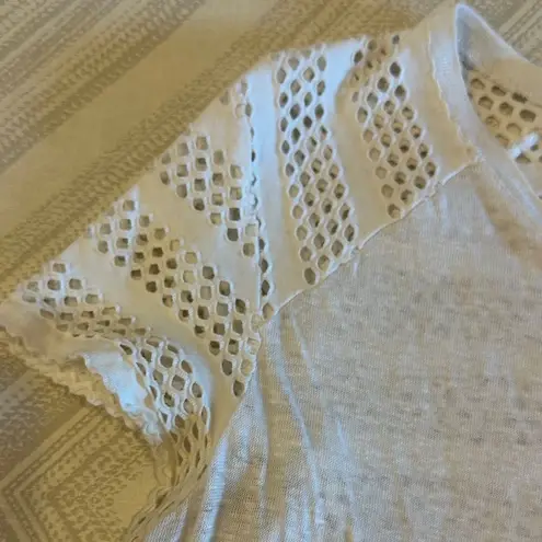 Generation Love Women’s White Mesh Sleeve & Back Women's Top - Size L