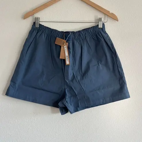 SKIMS Cotton Poplin Boxer in Harbor, Size Small