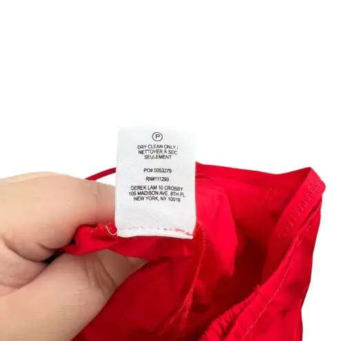 Derek Lam 10‎ Crosby Poplin Off Shoulder Cold Shoulder Mini Dress Red Size 4