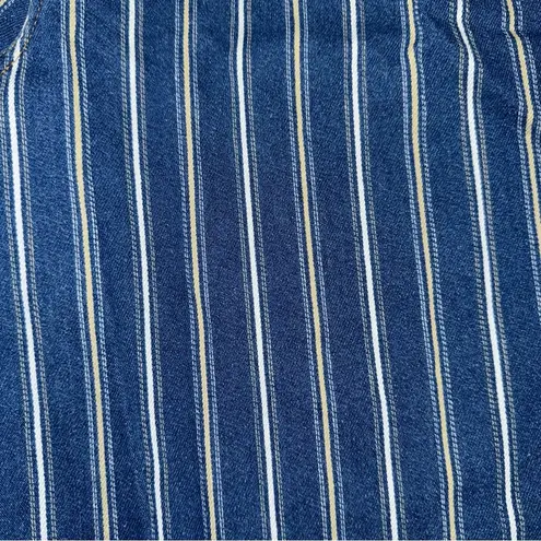 Vintage 90s Backroad Blues Striped Denim Mom Shorts High Waisted Sz 6 25” Waist Blue