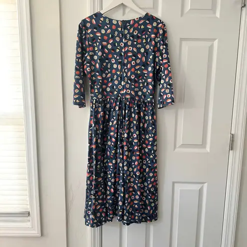 Dolly and Dotty Unique Vintage Billie Blue Sushi & Sashimi Flared Midi Dress 10