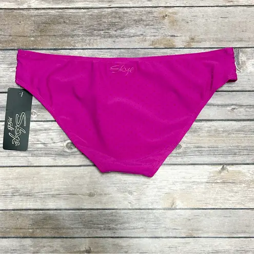 Skye Raspberry Purple Velveteen Polka Dot Push Up Halter Shirred Hipster Bikini