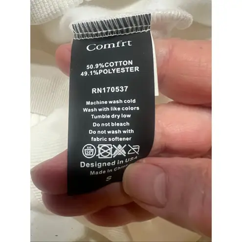 Comfrt Unisex Oversized Cloud Zip Hoodie matching sweatpants Snow color Sz S/M N White