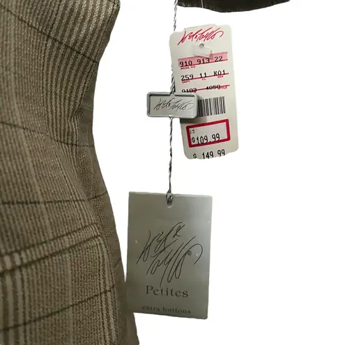 Vintage Lord & Taylor Petites Women'sā Plaid Short Sleeve Skirt Suit Size 10 Tan